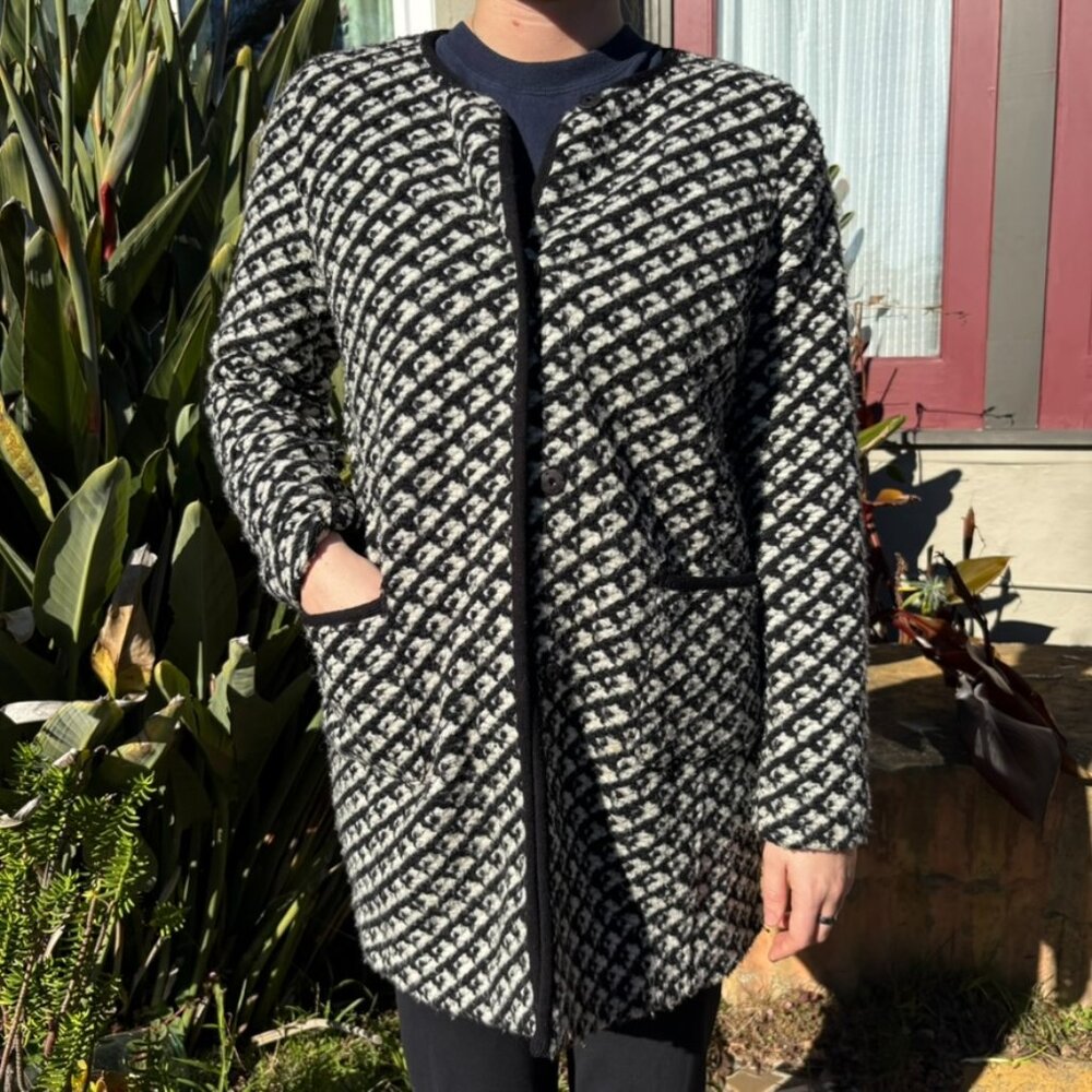 Talbots Wool Blend Black and White  Coat